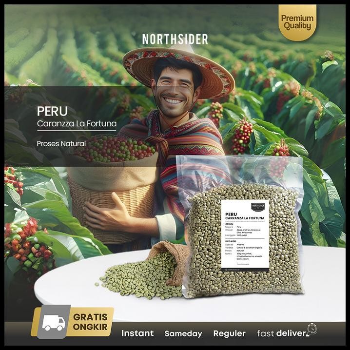 

Green Bean Arabika Peru Carranza La Fortuna Natural Organic