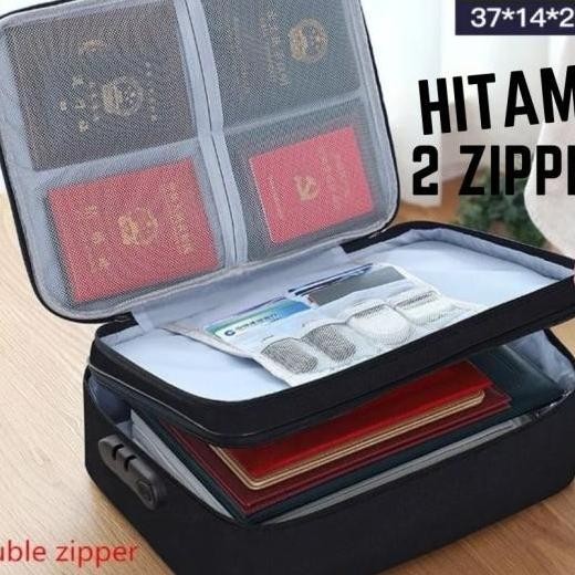 

FAVORIT! TRAVEL BAG KOTAK PENYIMPANAN TAS ARSIP DOKUMEN ANTI AIR HITAM