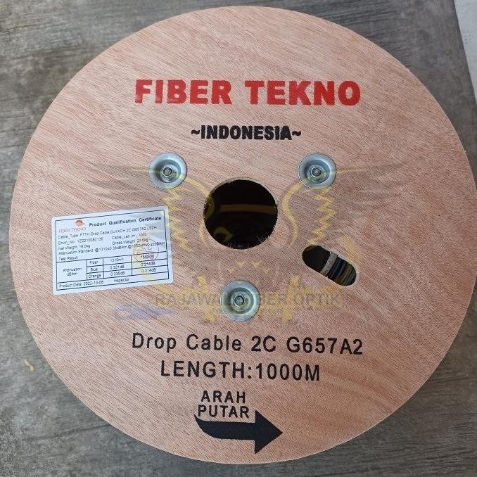 Kabel Dropcore Fiber Optik 2 Core 3 Seling Panjang 1km Fiber Tekno
