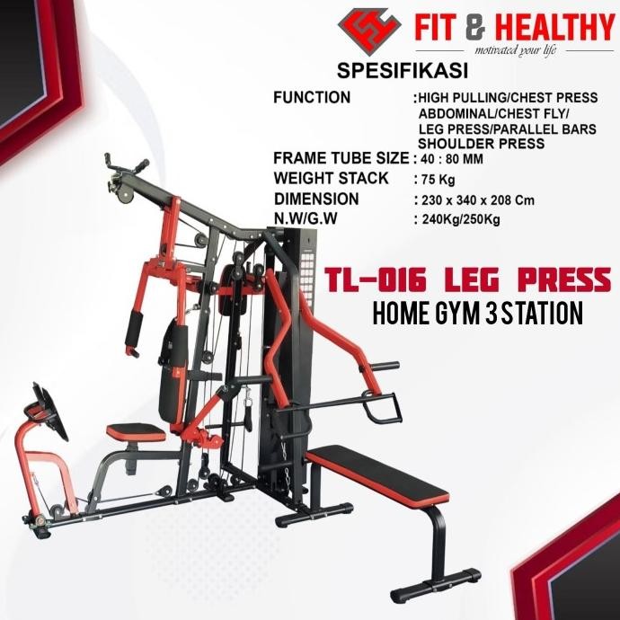 Home Gym 3 Sisi + Leg Press TL HG 016 Alat Fitness