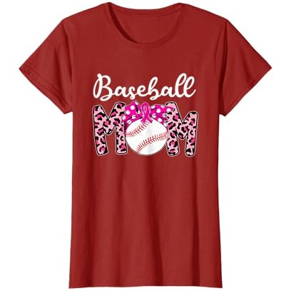 Baseball Mom Pink Ribbon Breast Cancer Awareness Fighters T-Shirt |QPgKi7ho|