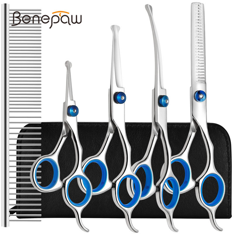 

Benepaw Stainless Steel Dog Grooming Scissors Kit 6 In 1 Heavy Duty Safety Round Tips Sharp Durable Pet Shears Puppies Cats |AwsNmf1V|