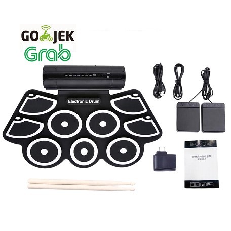 Portable Roll Up Drum Pad Set Kit Md760 Built-In Speaker Support Di