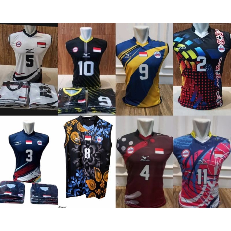 Kaos Atasan jersy bola voli printing custom nomer new design