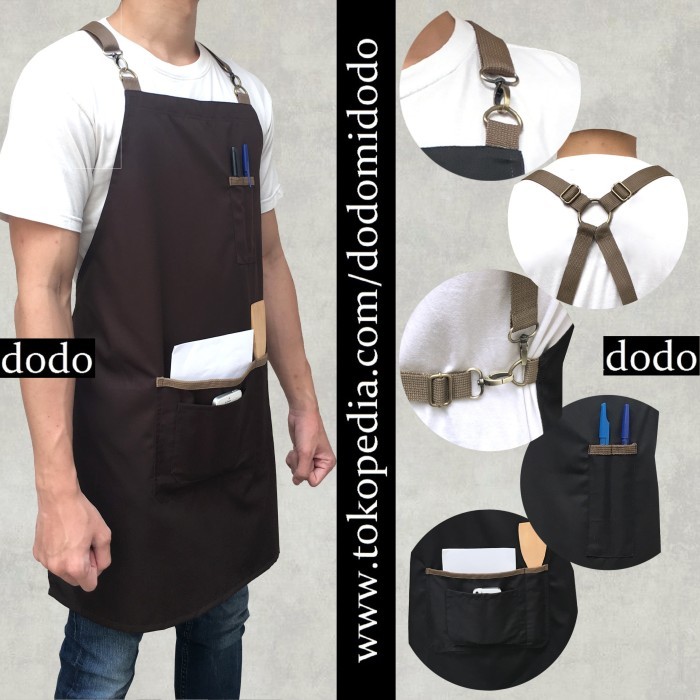 Apron Celemek Barista Cafe Barbershop - Apron Masak - Celemek