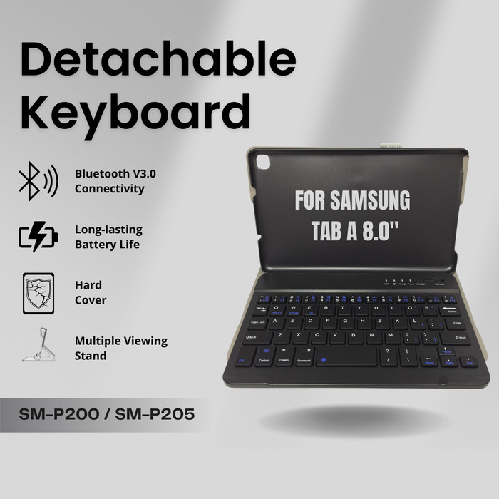 Case Samsung Galaxy Tab A 8.0 2019 P200 P205 Casing Keyboard Cover