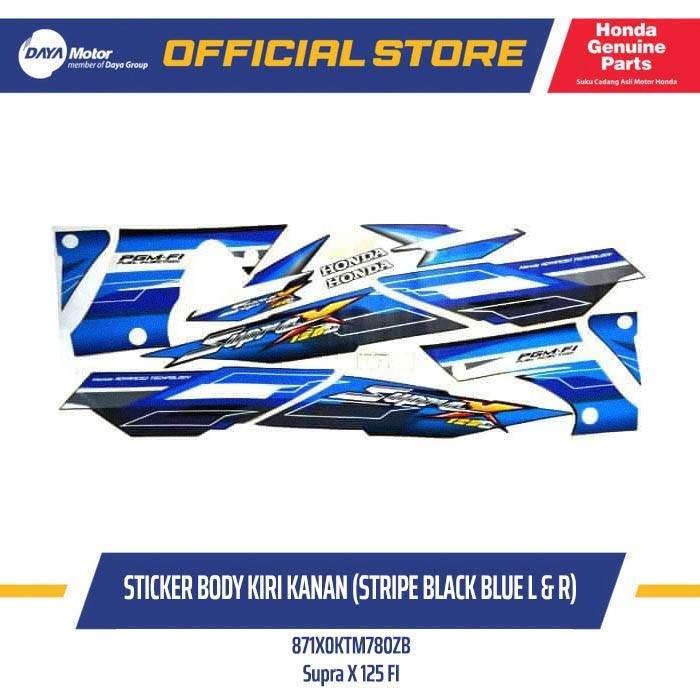 871X0KTM780ZB Sticker Body Kiri Kanan Black Blue Supra X 125 FI