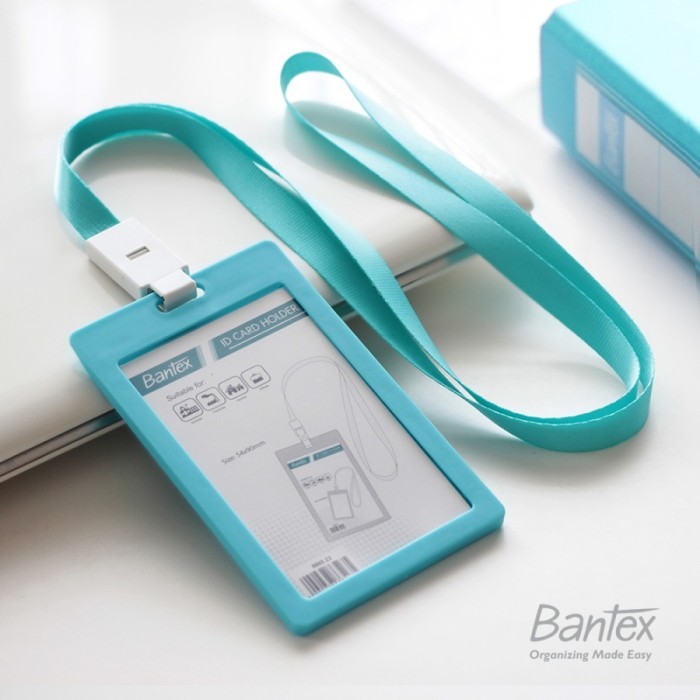 

NEW Name Tag ID Card Holder Lanyard Bantex Portrait Sky Blue 8865-23