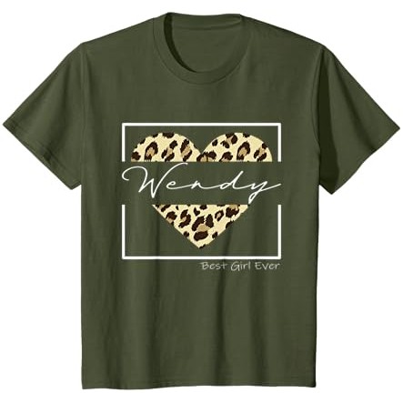 Wendy Best Girl Ever, Personalized leopard Heat Wendy Name T-Shirt |jTJavG34|