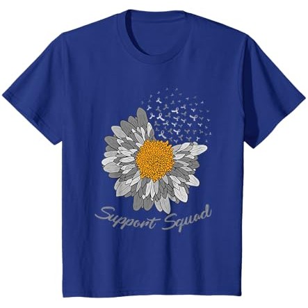 Kaus kesadaran kanker otak pasukan pendukung bunga matahari abu-abu |oMEA3HXC|