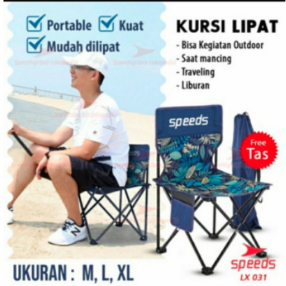Kursi Lipat Outdoor Portable Kursi Camping SPEEDS Ukuran M, L, XL