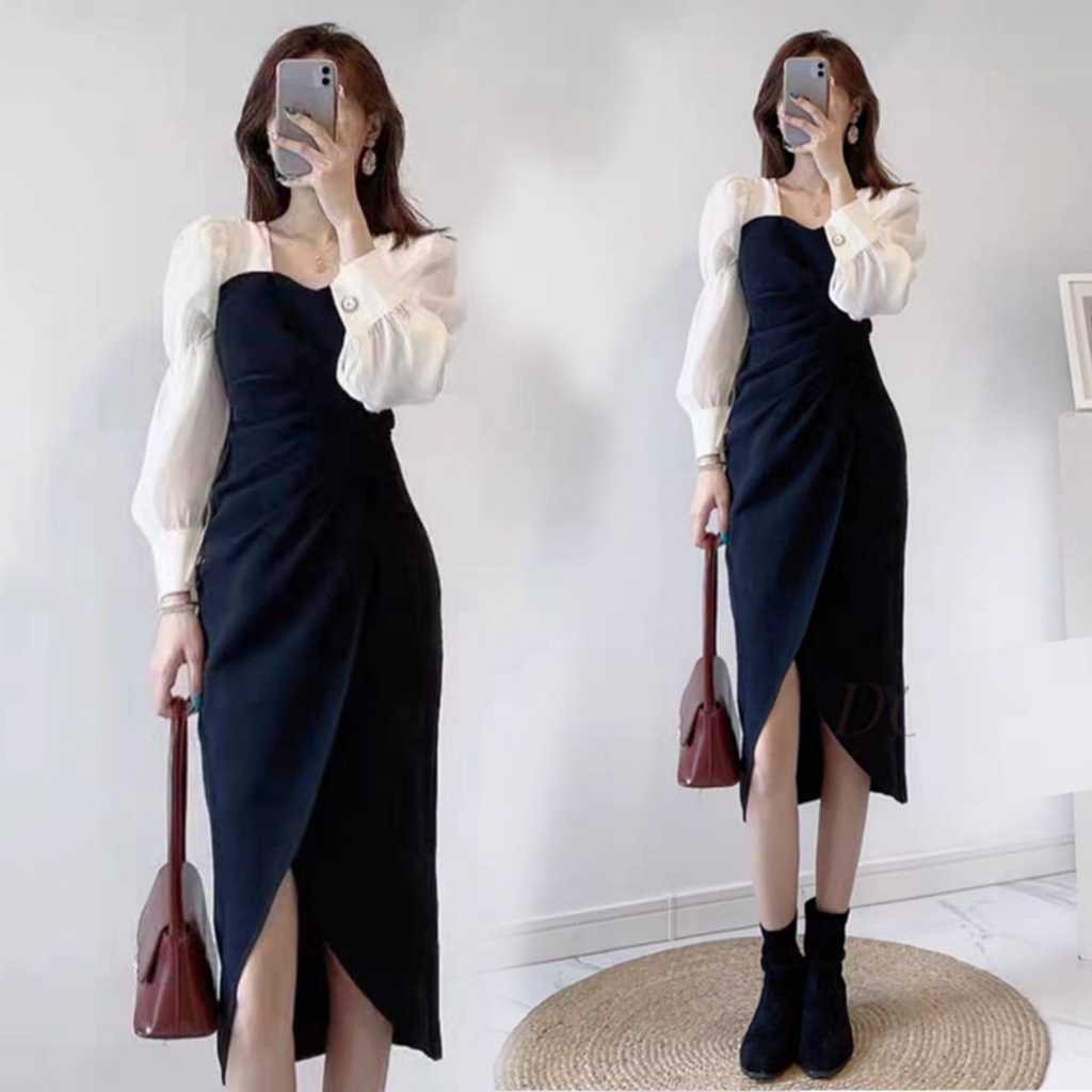 Dres Mini Drees Bukat Rok 4Ukuran Mewah Perempuan Lebaran Brokat Drwes Maxy Wanita Natal Pakian Nata