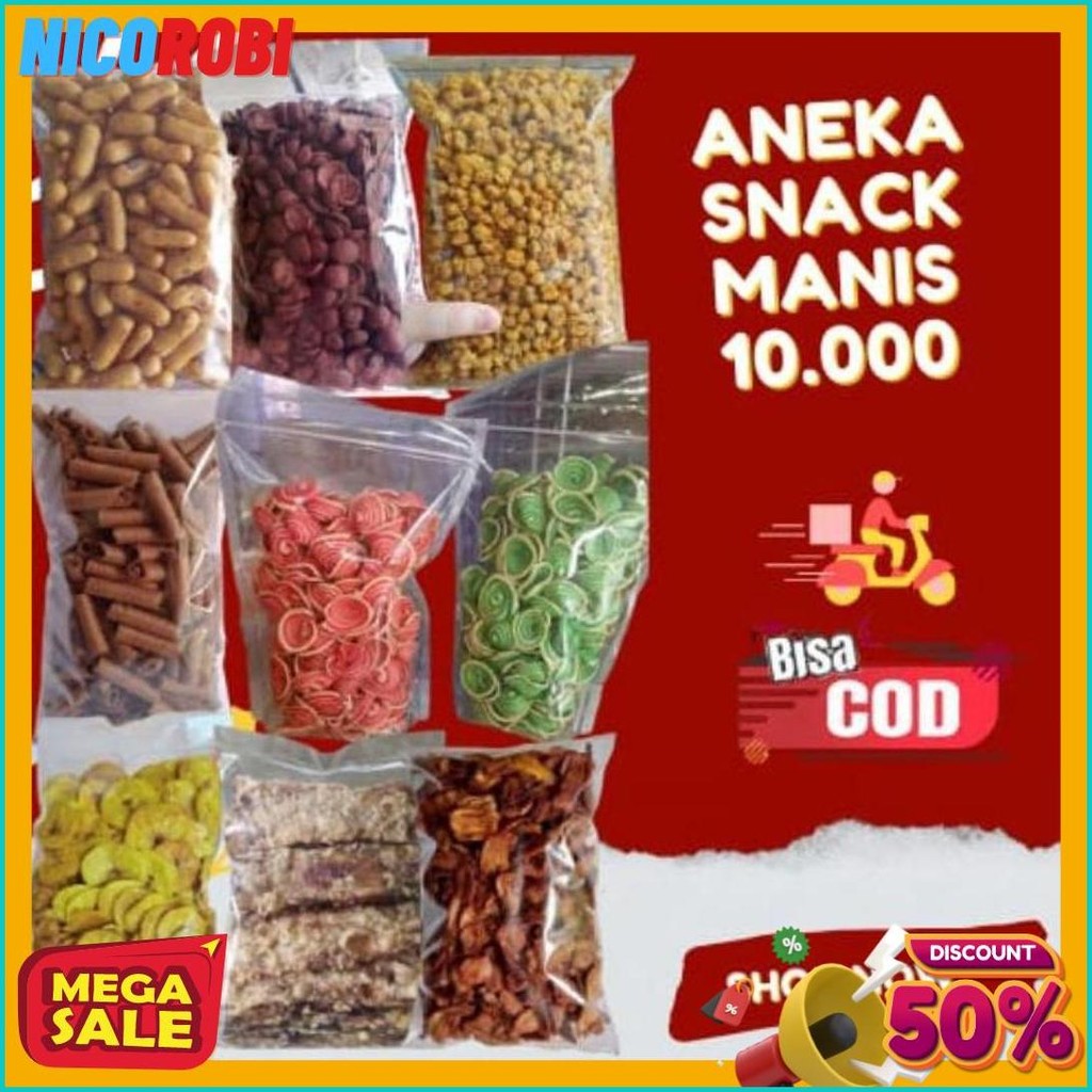 

[ Serba 10K ] Sale Pisang Kering//Telor Gabus//Kuping Gajah//Kacang Campur//Kacang Umpet//Kripca//Kripik Kaca//Lanting Bawang//Lanting Udang//Wafer Roll//Ususcrispyoriginal//Basreng Pedas Daun Jeruk//Sale Pisang Basah//Makaroni//Cemilan Murah (Cod)