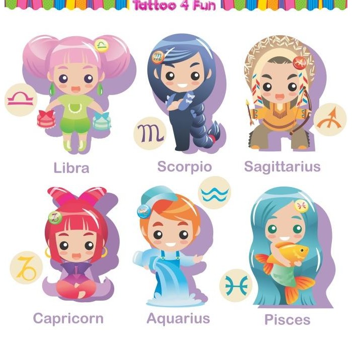 HJK TATO ANAK ZODIAC MURAH NON TOXIC PREMIUM QUALITY TEMPORARY TATTOO