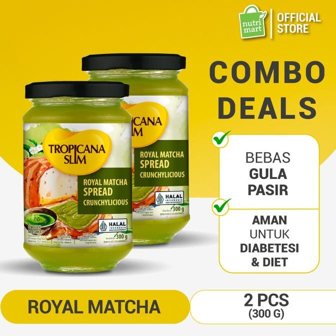 

Twin Pack - Tropicana Slim Royal Matcha Spread 300G - Selai Matcha Bebas Gula Pasir