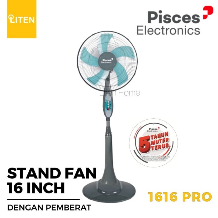 Kipas Angin 16" Pisces 1616 Pro / Stand Fan Bearing Pemberat 16 Inch