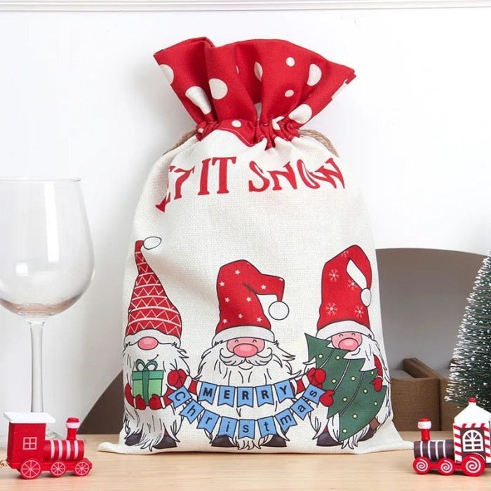 

2022 Christmas Big Candy Dragee Gift Bag Santa Sas