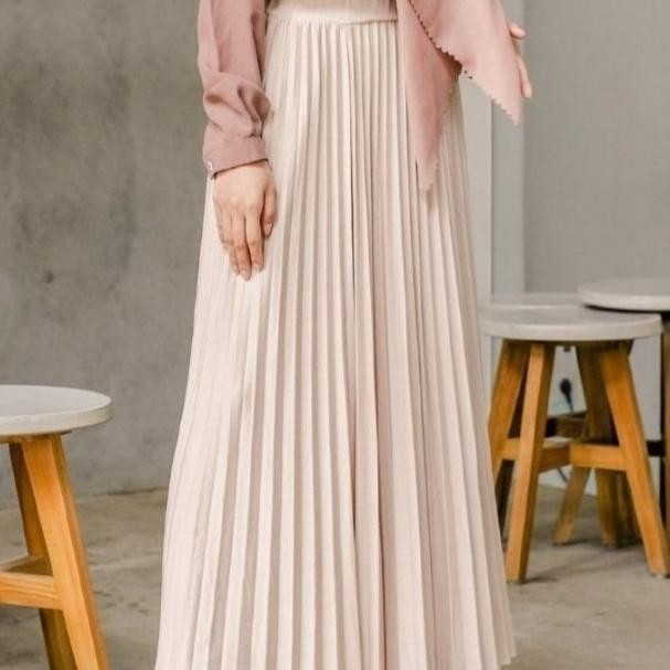 Rok Plisket Panjang Korea/Rok El A Tebal Bagus