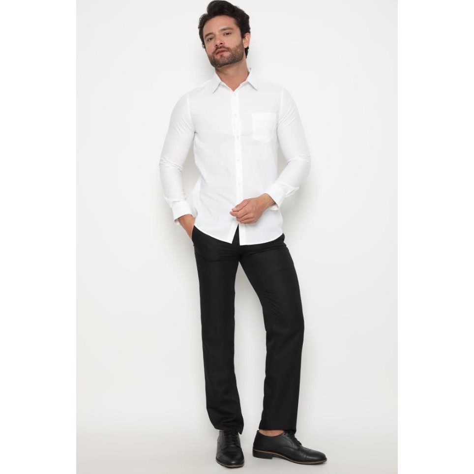 Jobb Lymbridge Kemeja Pria Lengan Panjang Slim Fit Putih