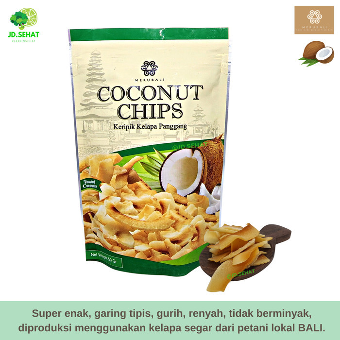 

BERMUTU Keripik Kelapa Panggang MERUBALI Coconut Chips Healthy Snack Original