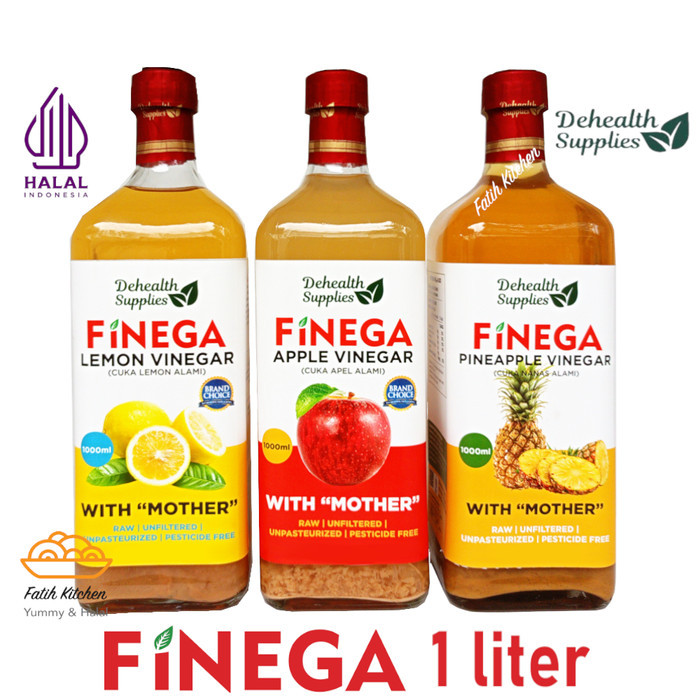 

Finega 1 Liter Vinega Cuka Apel / Nanas / Lemon Dari Dehealth Supplies