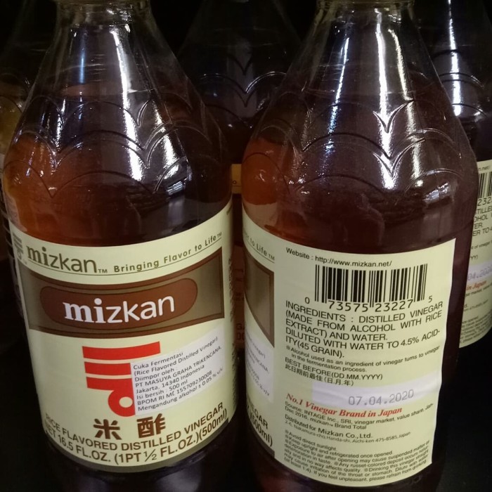 

Mizkan Rice Flavored Distilled Vinegar 500Ml