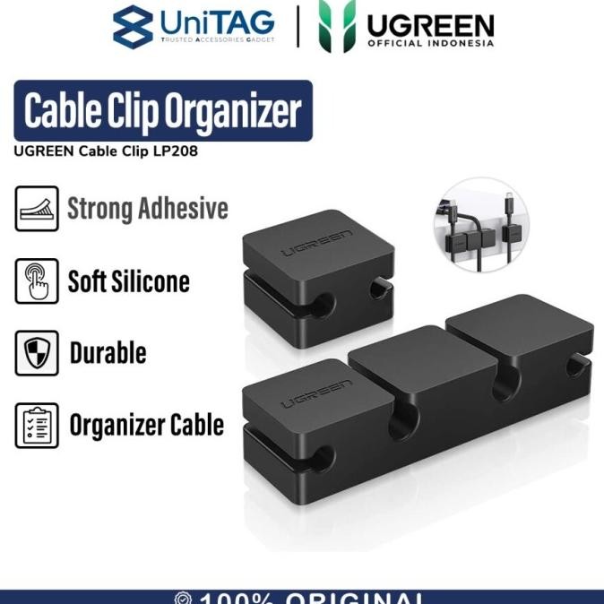 

Sale Cable Management Organizer Ugreen Clip Penjepit Silicone Holder Kabel - Lp208, Black