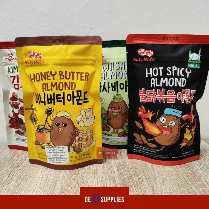 

CUCI GUDANG Nuts Holic Kacang Almond 180gr Snack Korea Cemilan Halal Nutsholic