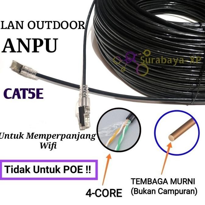 Kabel LAN Outdoor 80 Meter CAT5E Tembaga Murni 80 M 80M UTP STP FTP