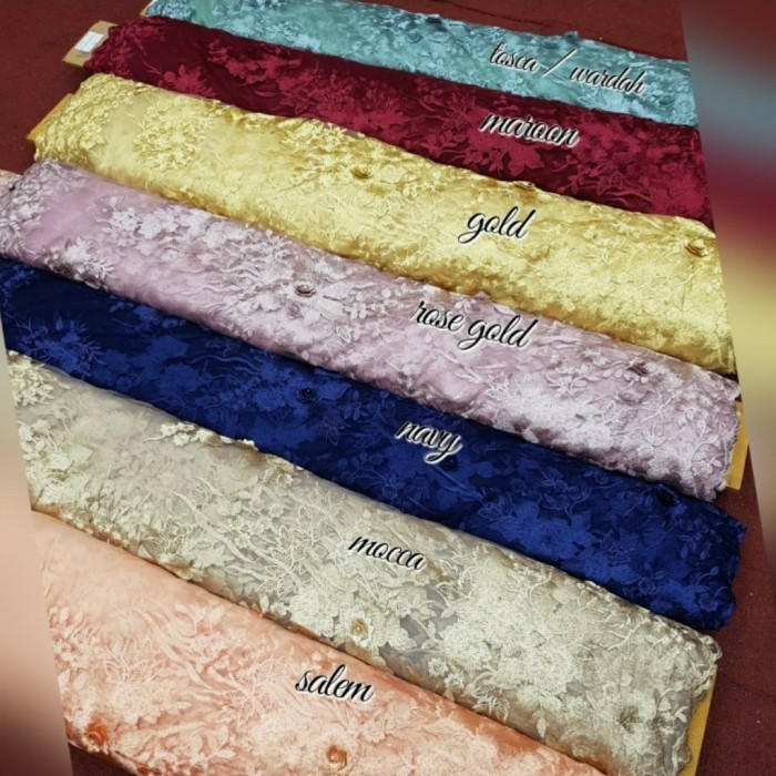 Kain Tile 3D - Brokat 3D Bunga Timbul. Tulle 3D. Brukat Timbul. Burkat