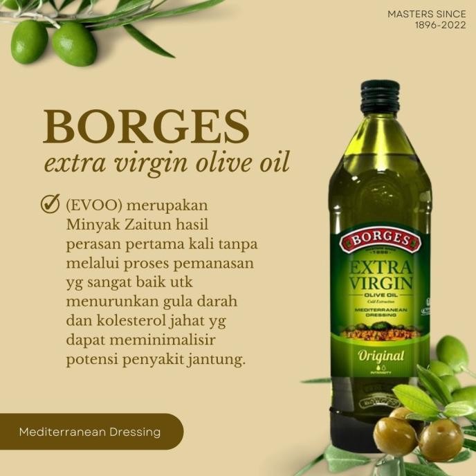 

Minyak Zaitun Extra Virgin Olive Oil Borges 1 Liter Original