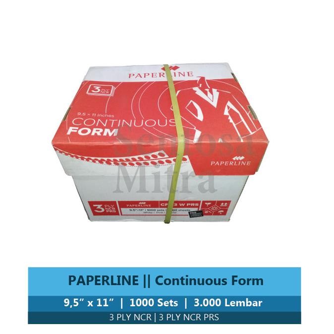 

Paperline Continuous Form Kertas Komputer 3 ply NCR PRS 9.5 x 11 inch
