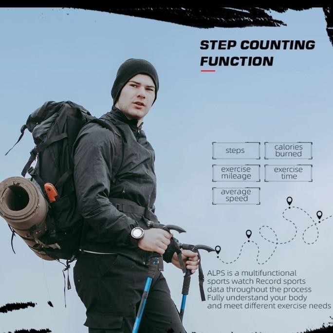 NORTH EDGE ALPS Jam Tangan Militer dengan Fitur Kompas dan Pedometer