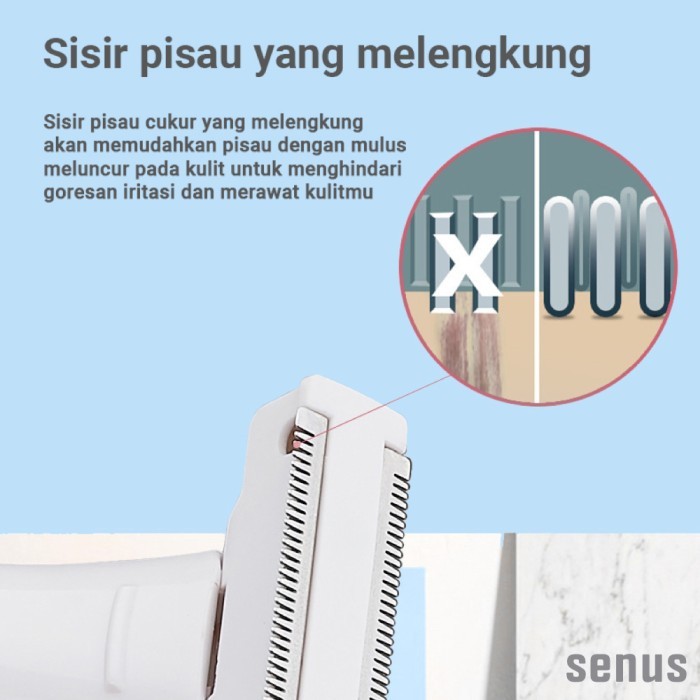Senus Alat Cukur Elektrik Bulu Ketiak, Rambut, Kumis Shaver Pria