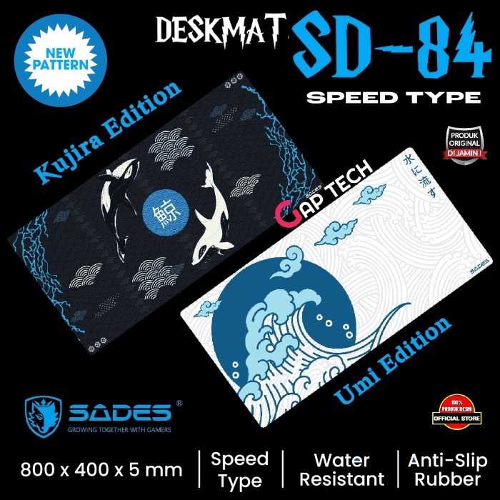 Sades Sd84 Kujira / Umi / Kinton / Rasta Gaming Mousepad / Deskmat