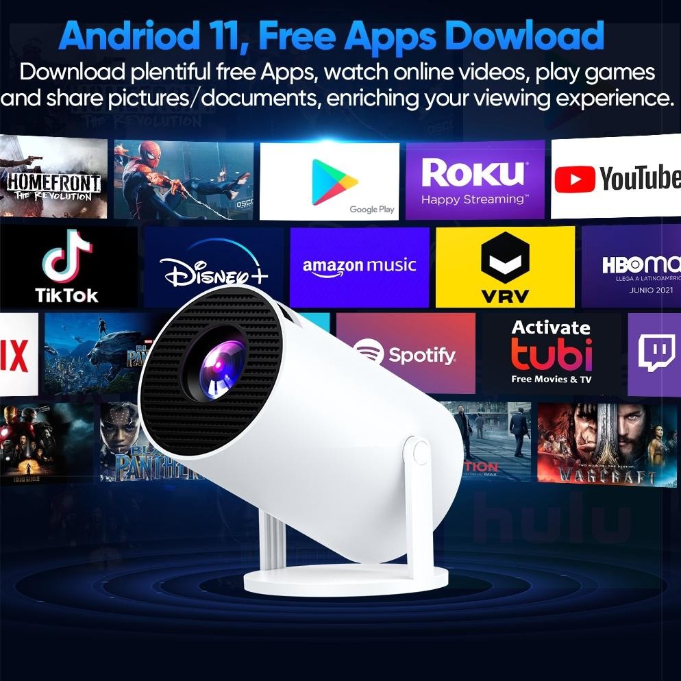 DISKON GOOJODOQ PROYEKTOR ANDROID 4K WIFI Bluetooth / PROJECTOR ANDROID MINI / PROYEKTOR MURAH / PRO