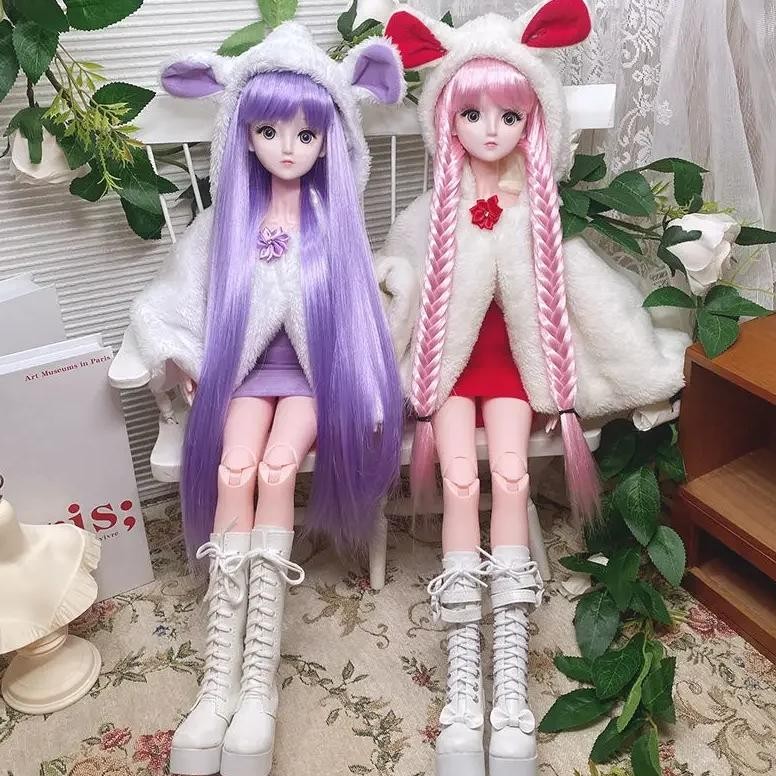 60cm bjd doll changable wig dolls 23 moveable joint fullset 1/3 big bjd toy fullset dolls for girl b