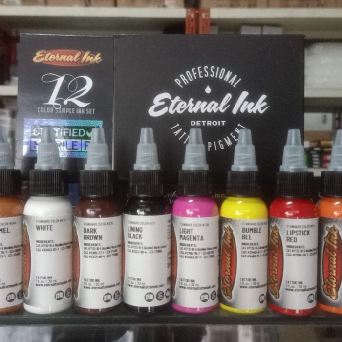 

GG Eternal Ink set 12warna 1oz -tinta tattoo