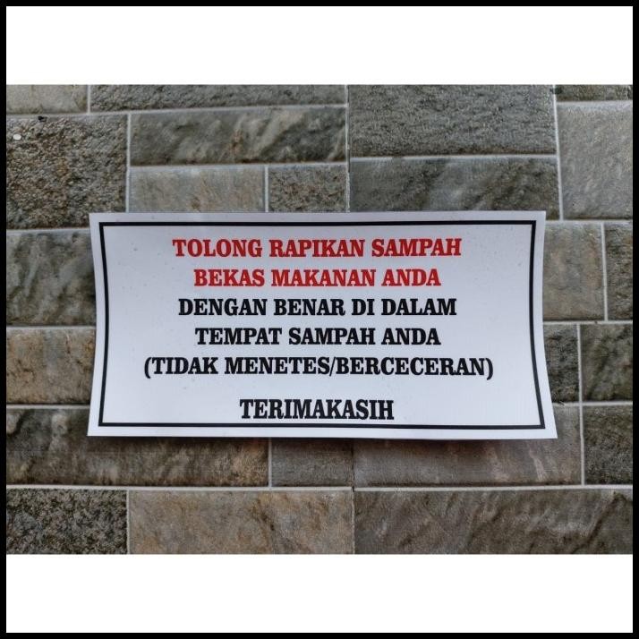 

HOT DEAL STIKER PERINGATAN ATURAN KOST RAPIKAN BEKAS MAKANAN SAMPAH BERCECERAN !!