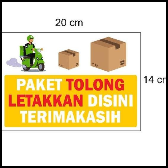 

TERMURAH STIKER HIMBAUAN PAKET TOLONG LETAKKAN TARUH DISINI OJOL KURIR TULISAN