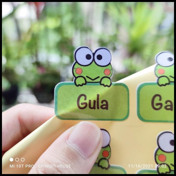 

DISKON STIKER TOPLES KEROPPI KEROPI LABEL NAMA BUMBU DAPUR TEMPEL ANTI AIR !!!!!
