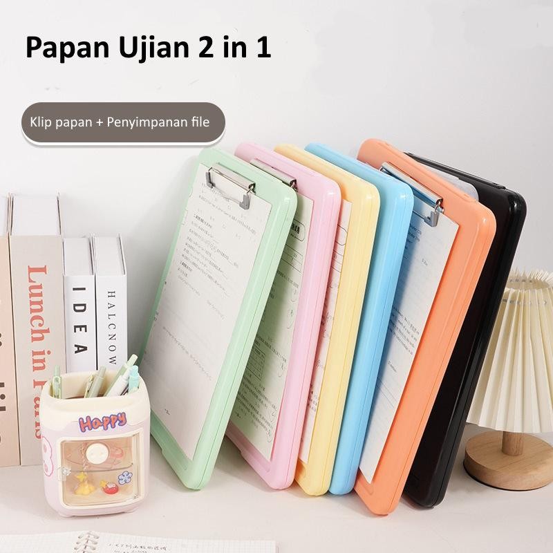 

[Khusus Batam] Papan Ujian A4 2 In 1 Organizer, Papan Jalan Klip Kertas Ujian 2 In 1 [G]