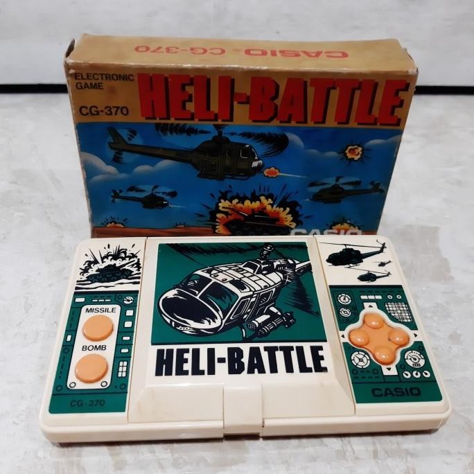 Casio Gimbot Heli Battle Game Watch Komplit Box antik 1987 Rare Simpanan Murah