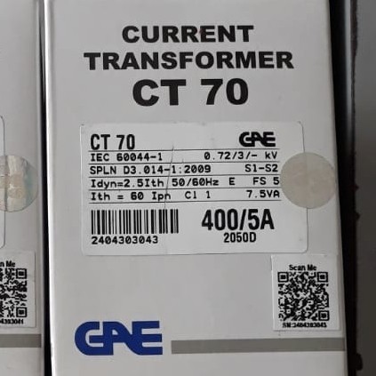 Current Transformer Gae Trafo Arus Ct70 Ct 70 Window 400/5A Class 1