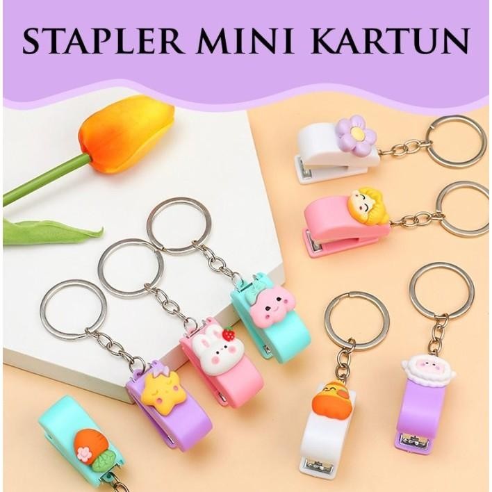 

[Khusus Batam] Stapler Mini Karakter Kartun, Gantungan Staples Mini Motif Kartun Lucu [G]