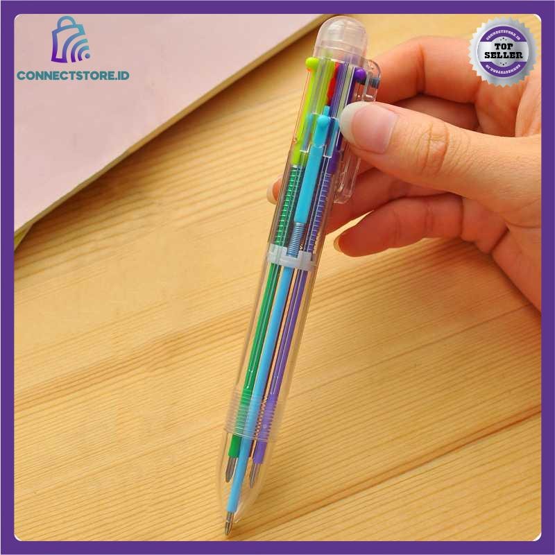 

6 in 1 Pena Bolpoin Warna-Warni Multi Colored Pen - Multi Warna