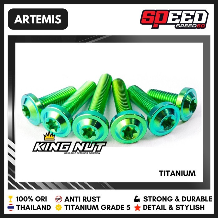 TITANIUM PROBOLT BAUT BREKET KALIPER BREMBO ORIGINAL GRADE 5 KING NUT