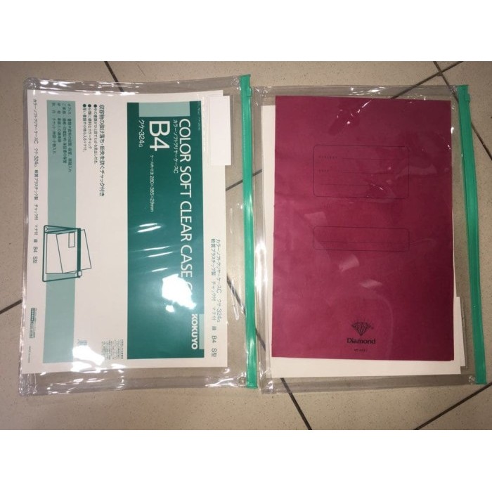 

Kokuyo B4 Soft Clear Case Expandable - Zipper Pocket Muat 300 Kertas #Original