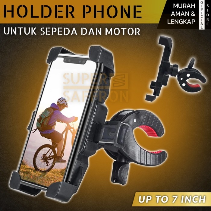 CUCI GUDANG DISKON Holder Motor Stand Hp Aksesoris Sepeda Handphone Fleksibel Jepi