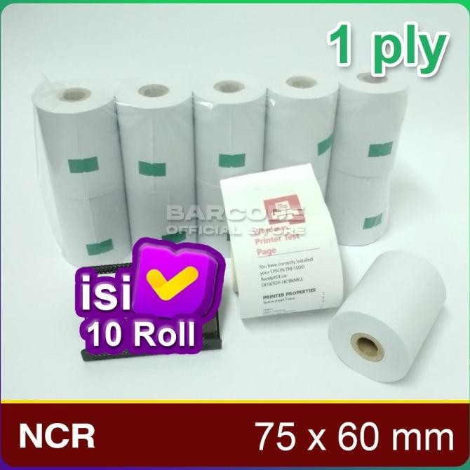 

Sale ( 1 Slop / Pack ) Kertas Struk Kasir 60 X 75 Mm - 1Ply - Epson Tmu 220